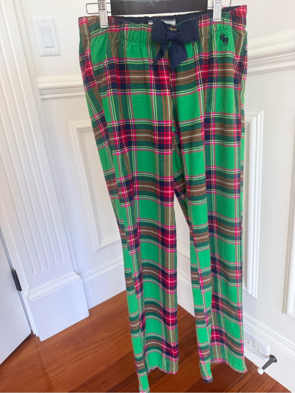 Abercrombie & Fitch Women Pajama Pants Flannel PJ Green Plaid Loungewear Size S